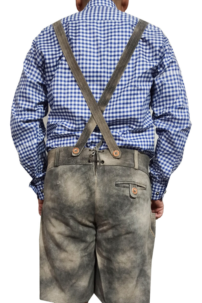 Traditional German Lederhosen Grey Slate - Image 2