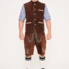 Traditional German Waistcoat Gold Brown_ Front View Pose