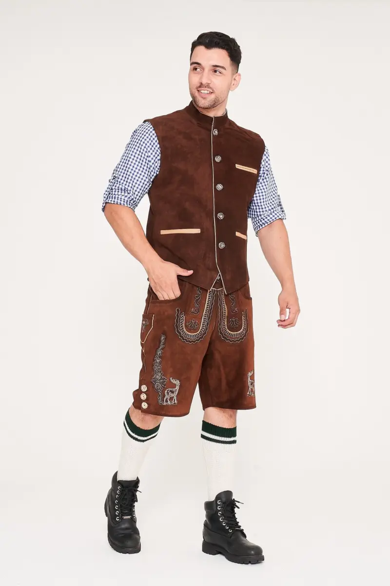 Traditional German Waistcoat Gold Brown