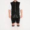 Traditional German Waistcoat Stone Black_ Front View Full Pose