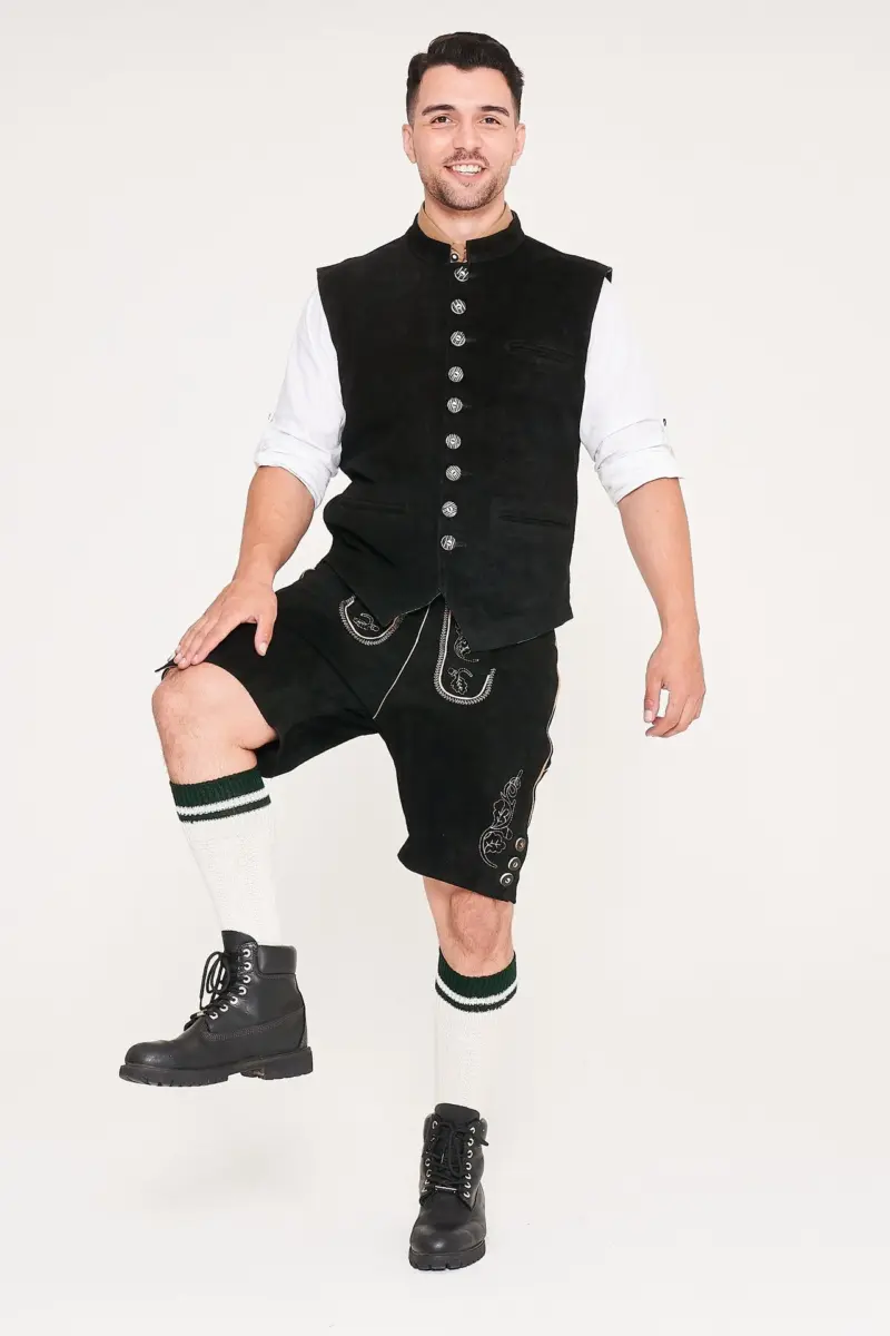 Traditional German Waistcoat Stone Black