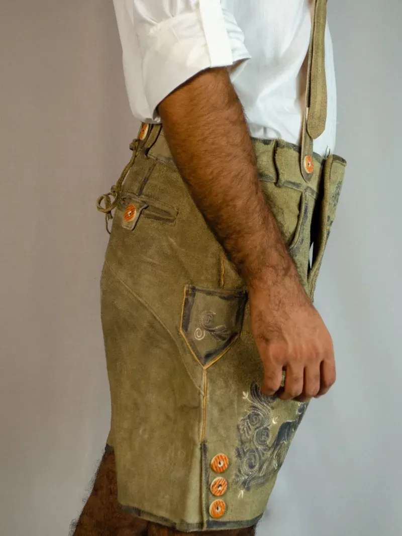 Trachten Short Lederhosen Real Shaded Brown - Image 2