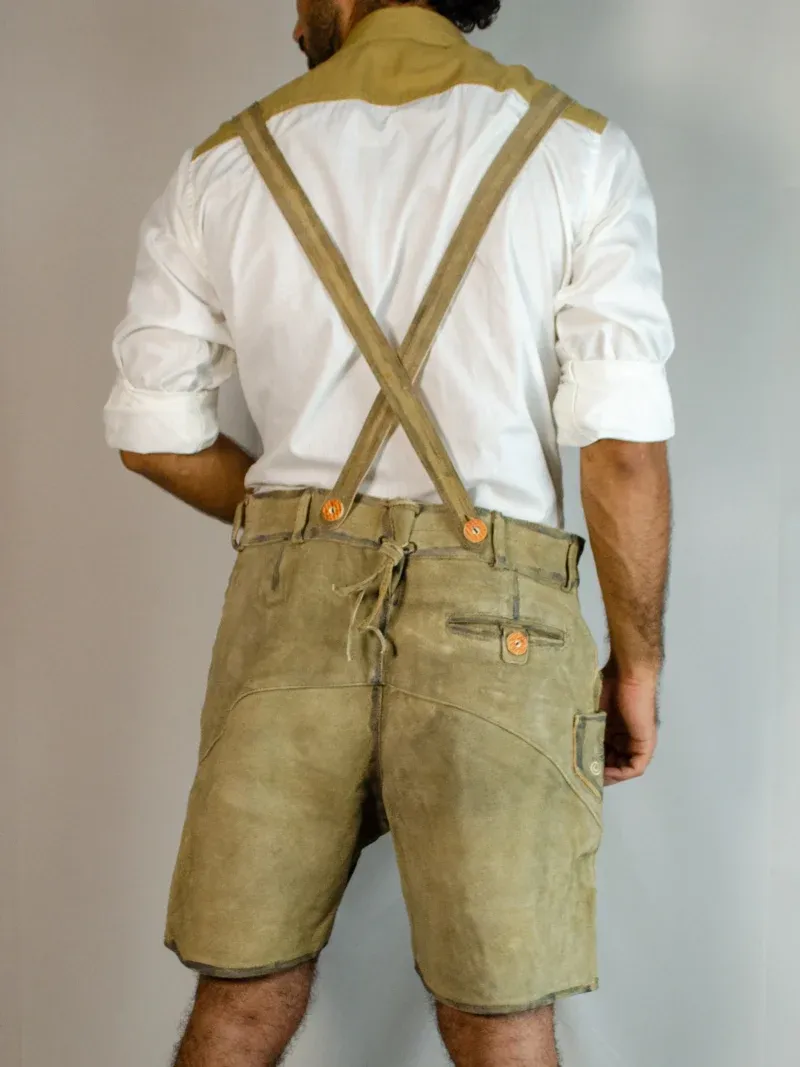 Trachten Short Lederhosen Real Shaded Brown - Image 4