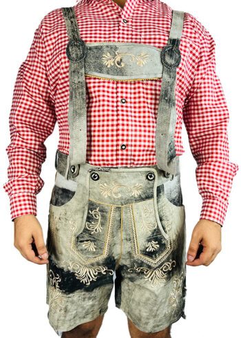 Mens Lederhosen Shaded Grey