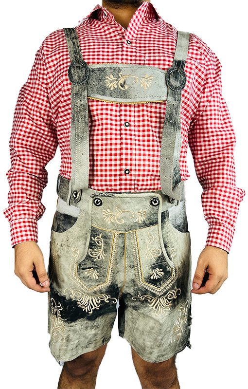Mens Lederhosen Shaded Grey