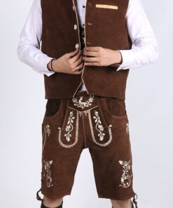 Traditional German Waistcoat Gold Brown