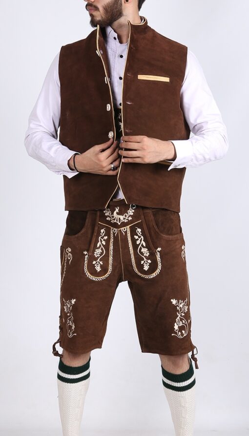 Traditional German Waistcoat Gold Brown