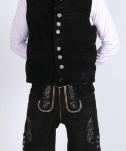 Traditional German Waistcoat Stone Black
