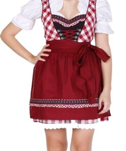 Dirndl Set Black with Red Embroidery Classic