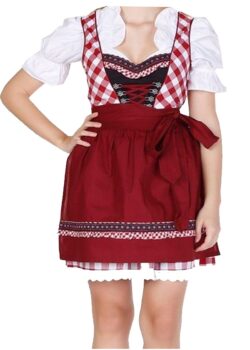 Dirndl Set Black with Red Embroidery Classic