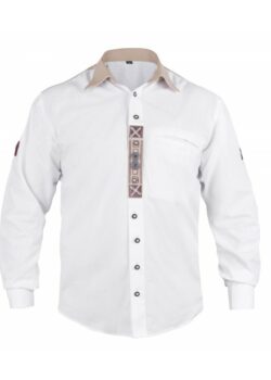 Trachten Shirt Embroidered White