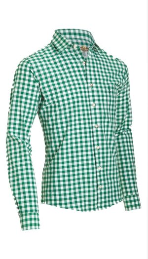Trachten Shirt Small Checkered Dark Green