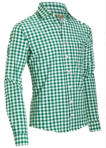 Trachten Shirt Small Checkered Dark Green