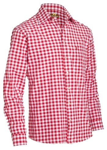 Trachten Shirt Small Checkered Dark Red