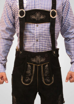 German Bavarian Trachten Oktoberfest Mens Wear Short Length Lederhosen Outfit T4 