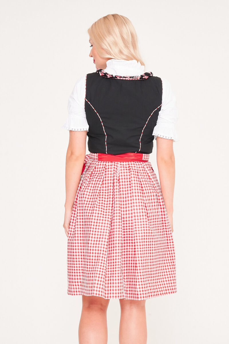 German Dirndl Dress Amara Black Pink_ Close Back View