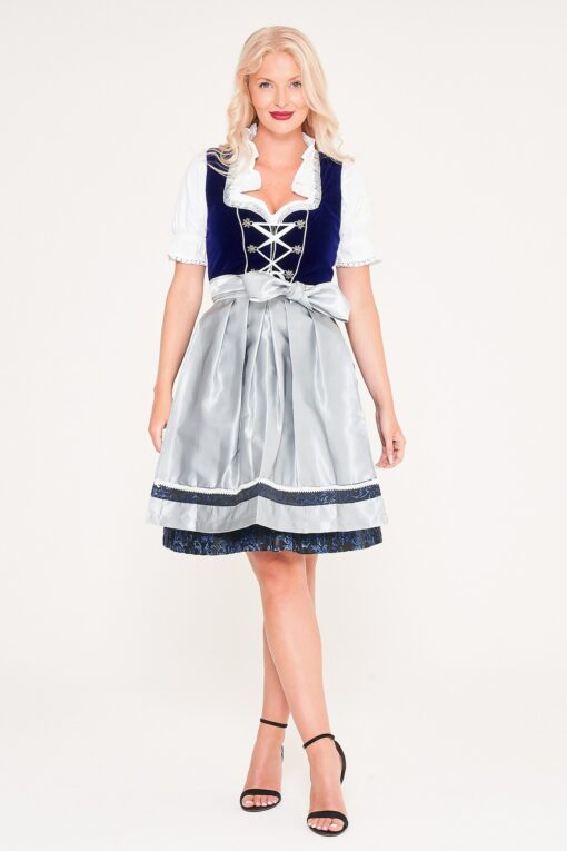 raditional Dirndl Dress Dark Blue