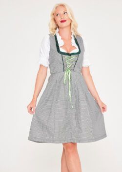 Midi Checkered Dirndl Vintage Green_ Front Close View