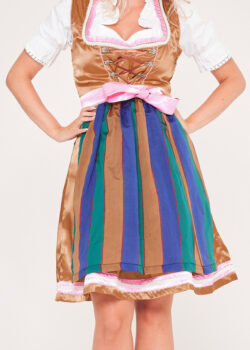 Midi Golden Dirndl With Multicolor Apron_ Only Close