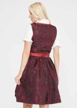 Midi Red Dirndl From Alpentrachten_ Back View Pose