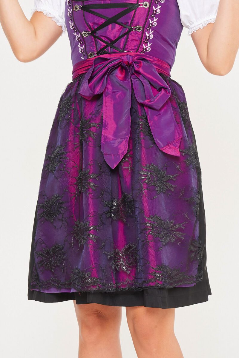Vintage Traditional Dirndl Dress in Purple Color_ Only Close