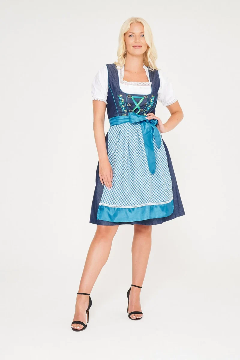 Midi German Dirndl Erna Blue Sky