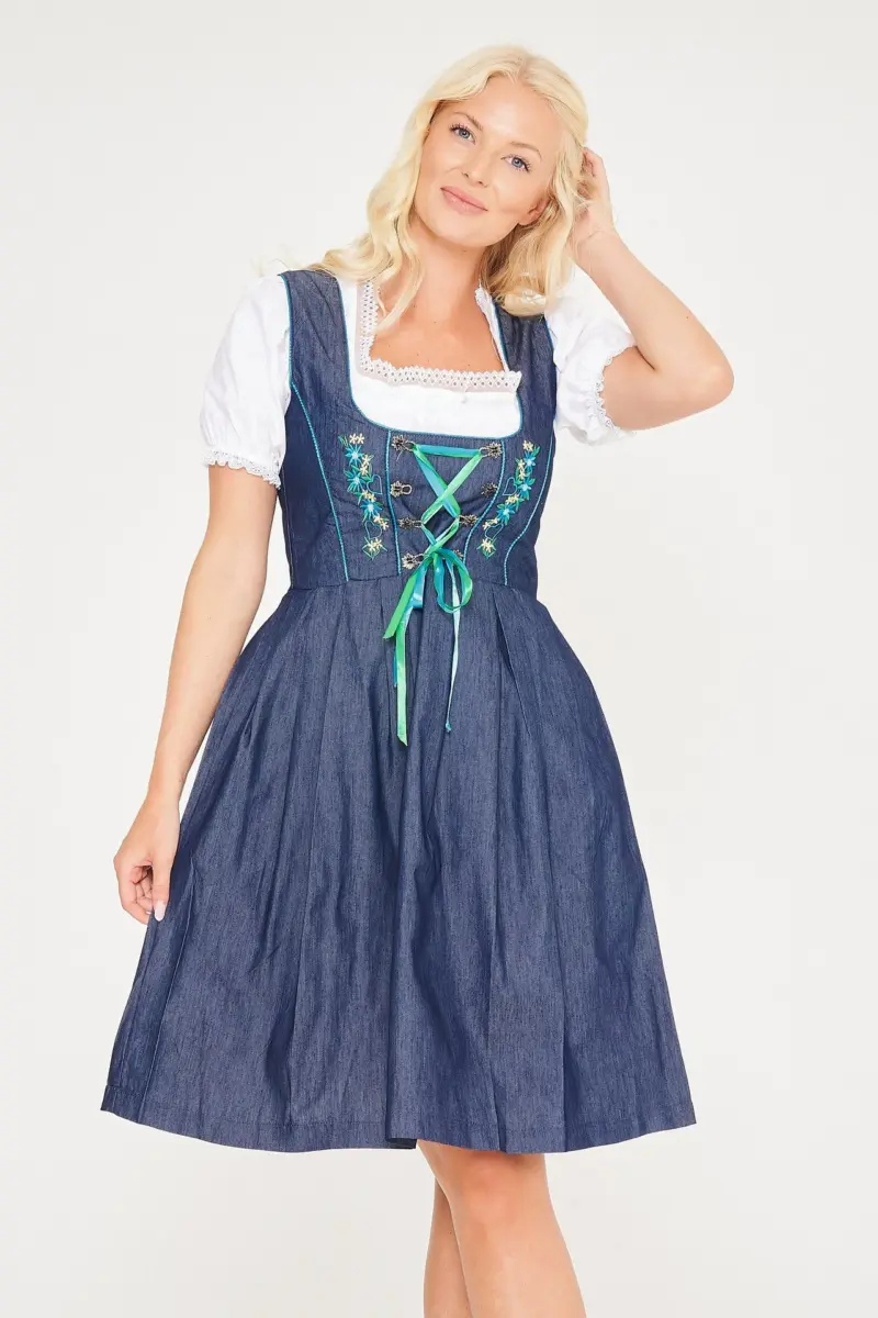 Midi German Dirndl Erna Blue Sky