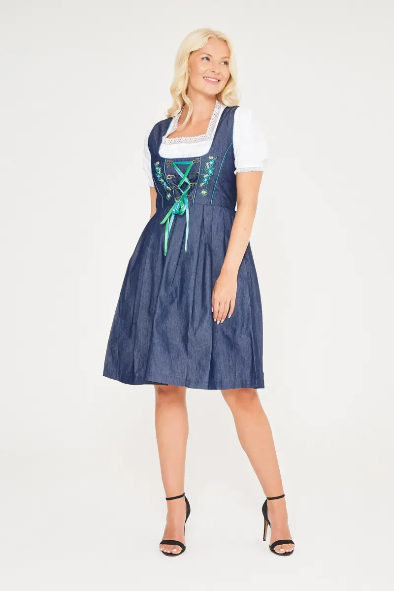 Midi German Dirndl Erna Blue Sky
