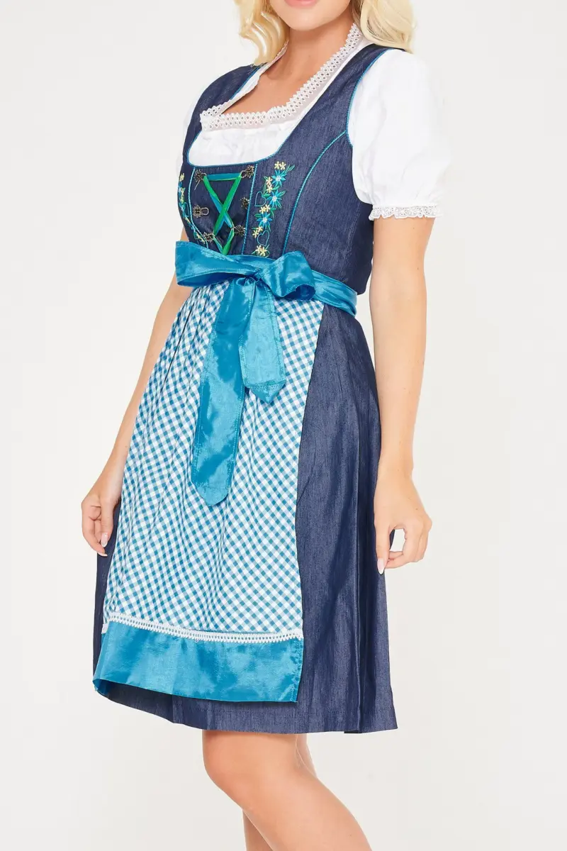 Midi German Dirndl Erna Blue Sky