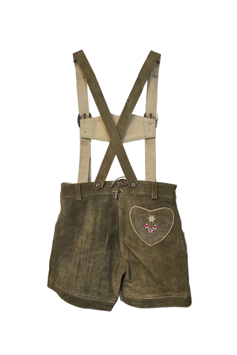 Olive Green Trachten Women Lederhosen Back View