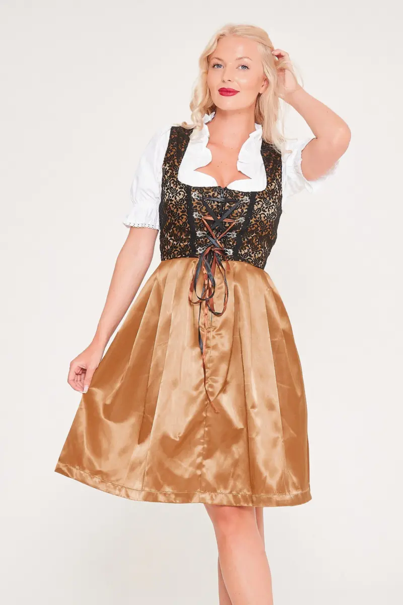 Vintage Midi Dirndl Betsy Black Gold