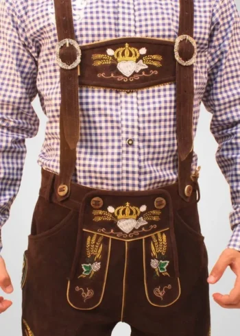 Bavarian Herren Lederhosen Dark Brown