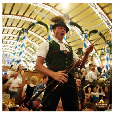 Celebrating the Oktoberfest Festival with Traditional Oktoberfest Men Costume