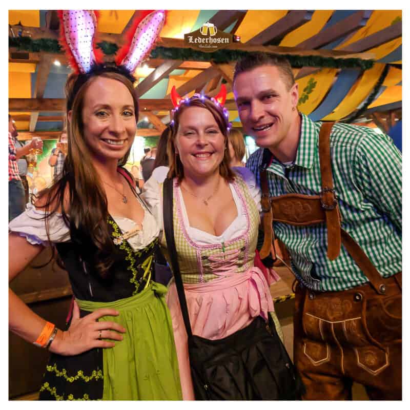 Wear German lederhosen for the real feel of the Oktoberfest festival