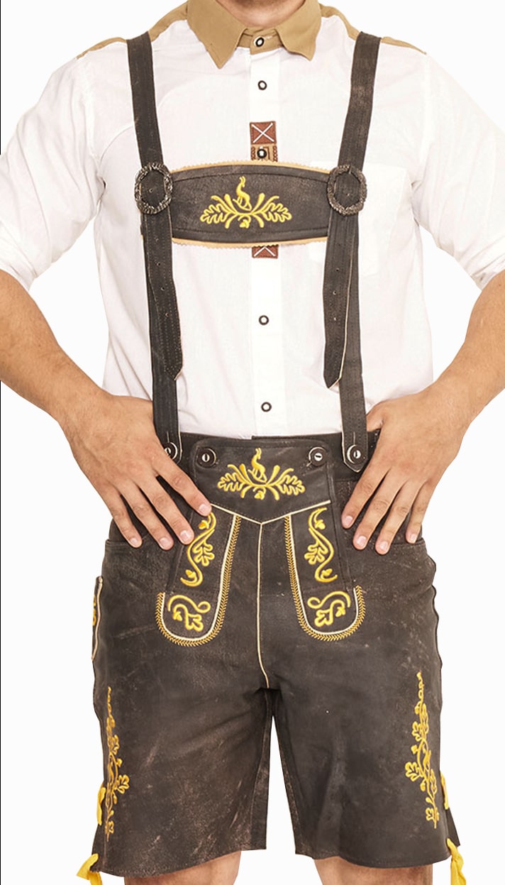 Dark Brown Bavarian Lederhosen for Men