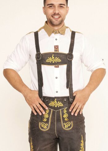 Dark Brown Bavarian Lederhosen for Men