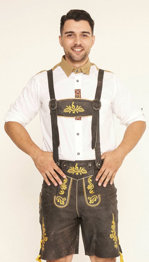 Dark Brown Bavarian Lederhosen for Men