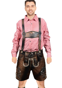 Trachten Short Men Lederhosen Dark Chocolate