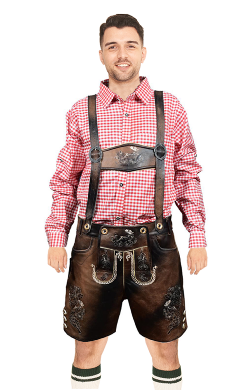 Trachten Short Men Lederhosen Dark Chocolate