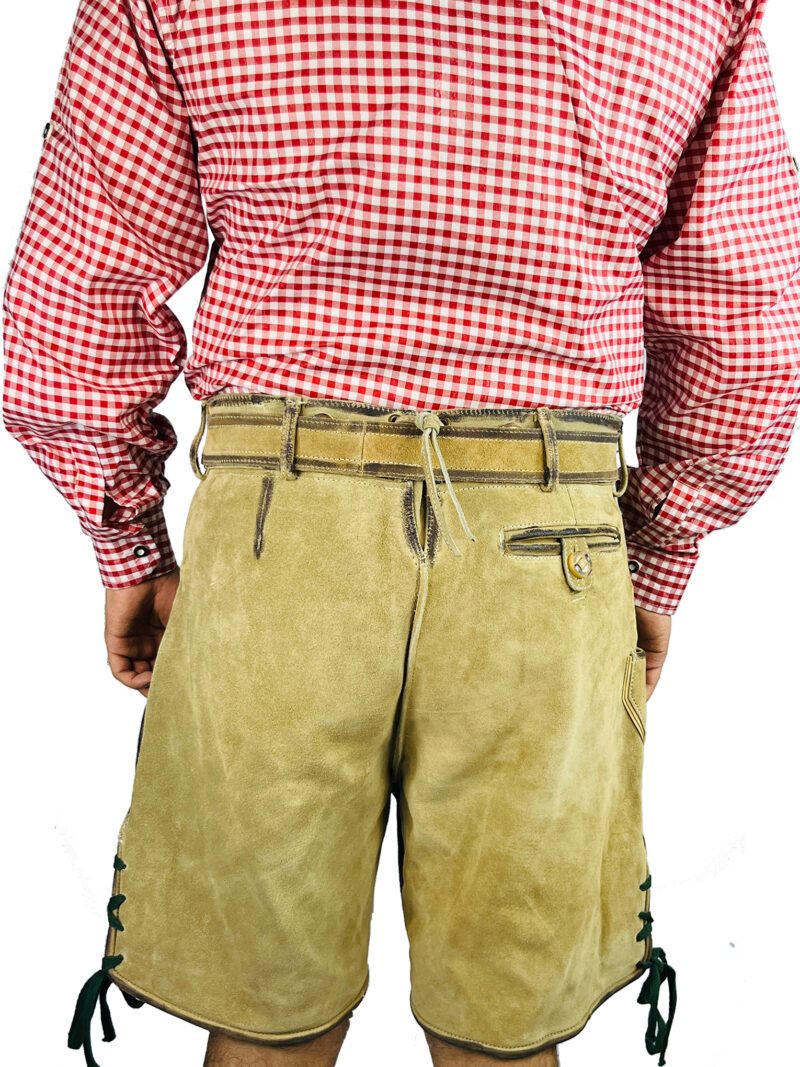 Handcrafted Oktoberfest Lederhosen in Light Gold - Image 4