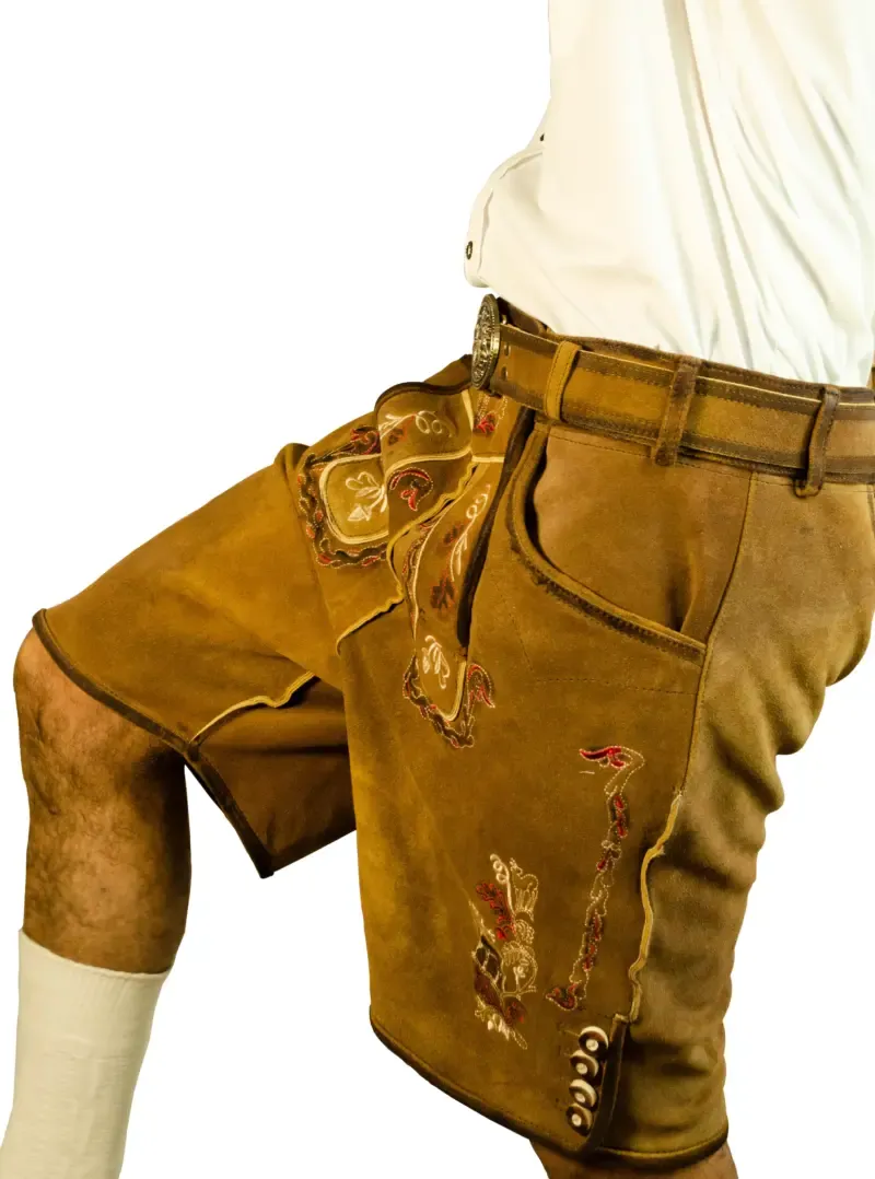 Vintage Lederhosen Men in Brown - Image 2
