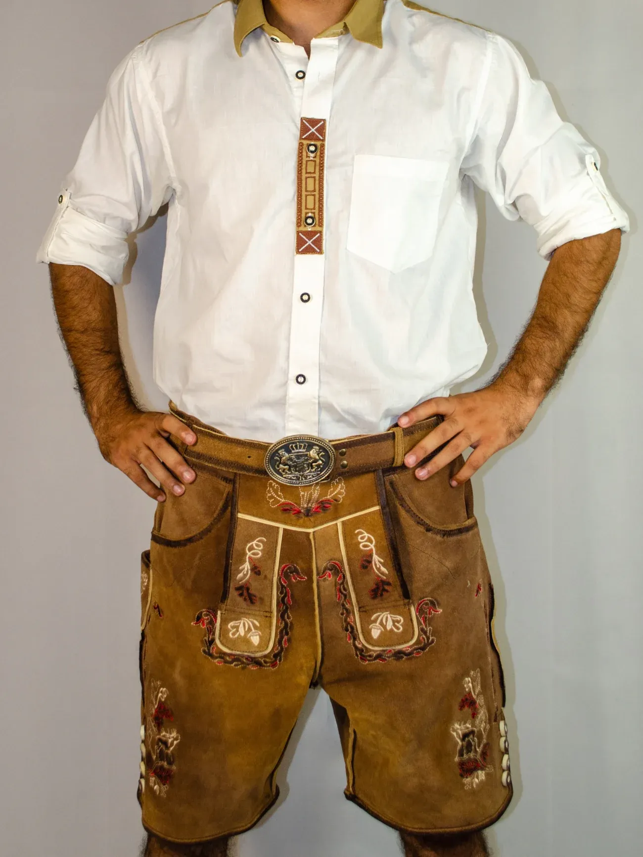 Vintage Lederhosen Men in Brown