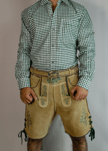 Handcrafted Oktoberfest Lederhosen in Light Gold