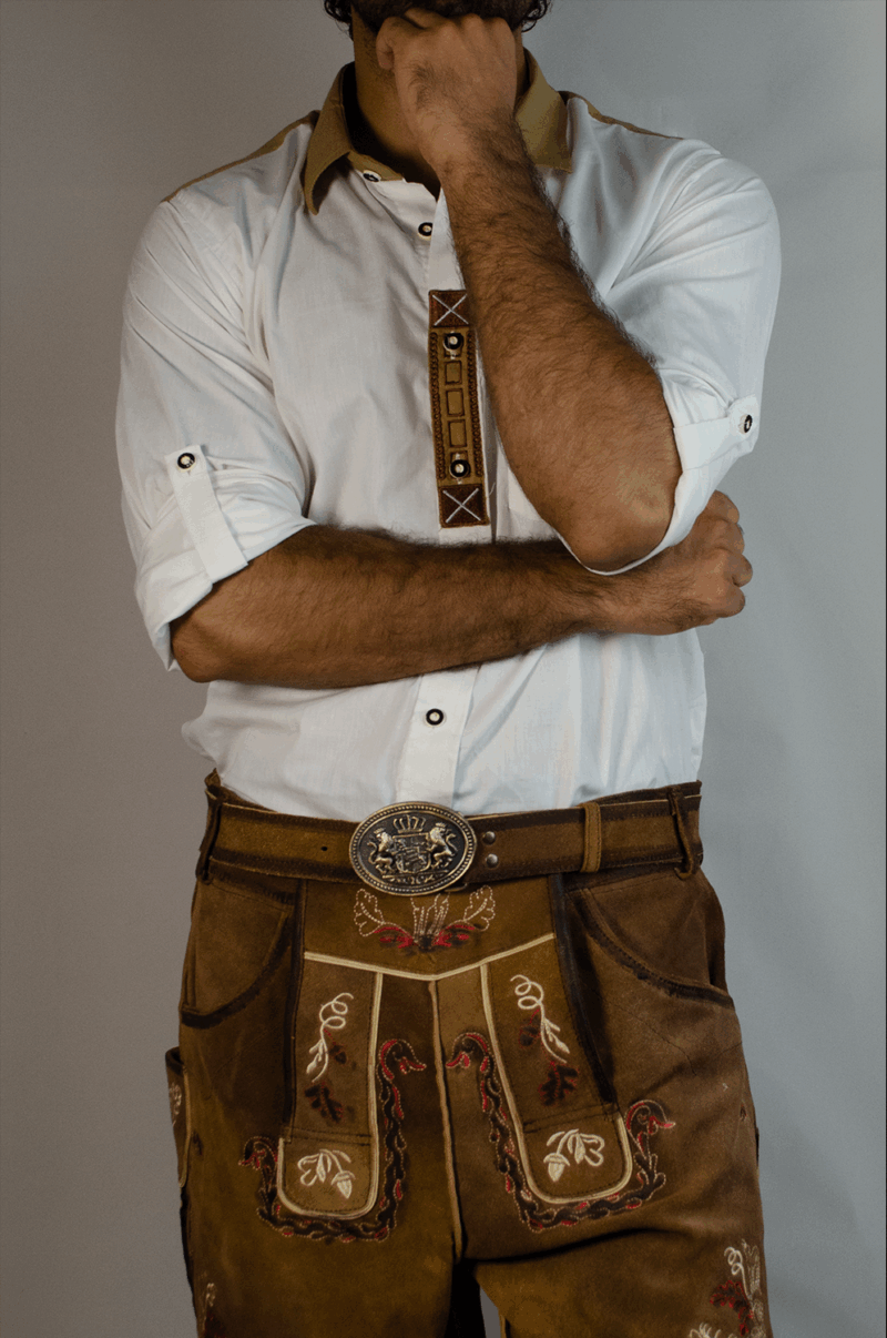 Vintage Lederhosen Men in Brown