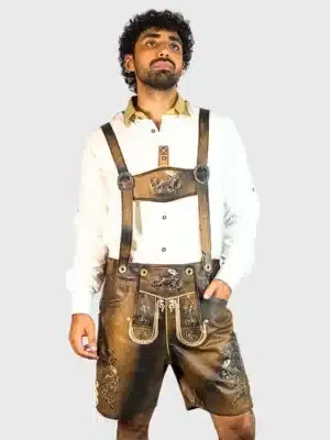 Trachten Short Men Lederhosen Dark Chocolate